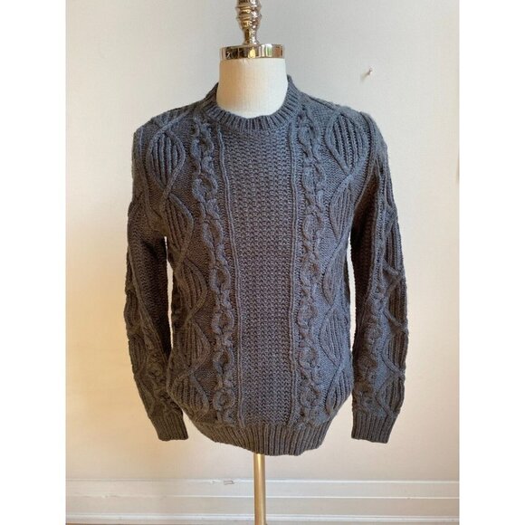𝅺WEATHERPROOF Vintage BNWOT Cable Knit Gray Pullover Sweater Sz Small - Picture 1 of 5